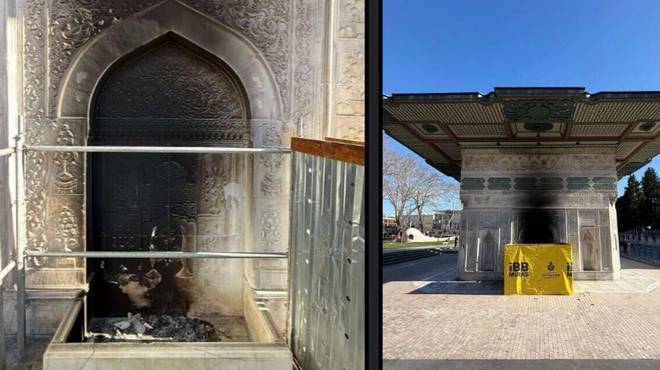 İstanbul’da Tophane Çeşmesi Ateşe Verildi-Haber-Manset